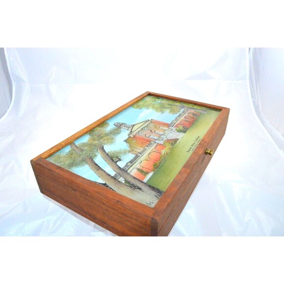Sweet Briar College Custom Hand Painted Walnut Mirror Box by Eglomisé Design LLC - Picture 10 of 16